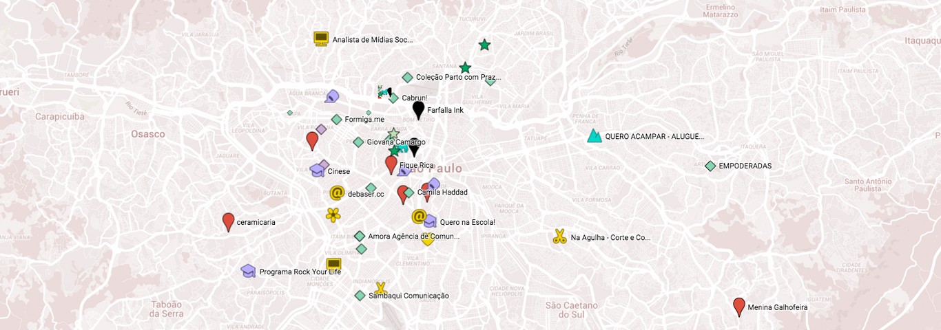 Mapa das Mina: mapeamento colaborativo de projetos femininos